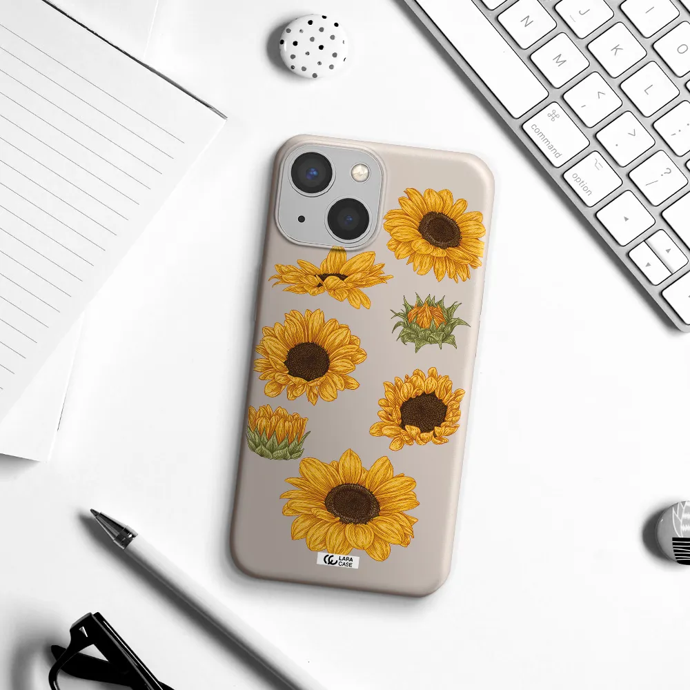 Sunflower Apple iPhone 13 Silicone Stone Case