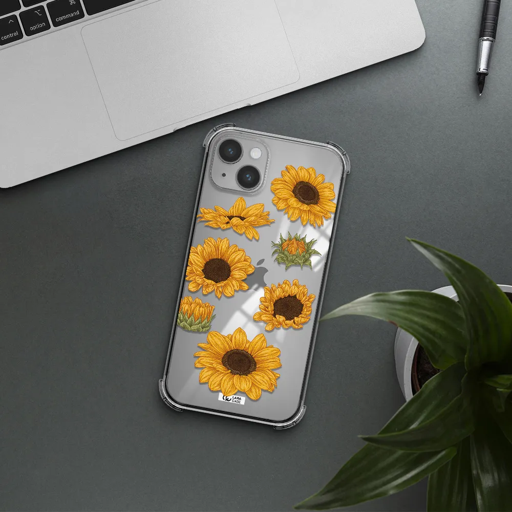 Sunflower Apple iPhone 14 Clear PC Case