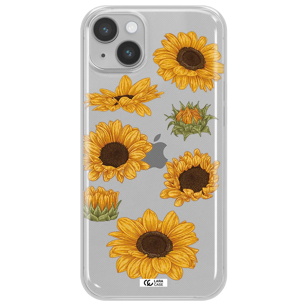 Sunflower Apple iPhone 14 Clear TPU Case