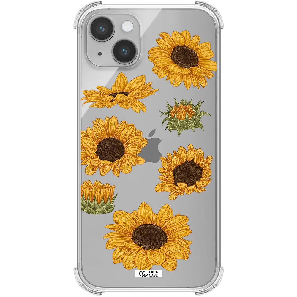 Sunflower Apple iPhone 14 plus Clear PC Case