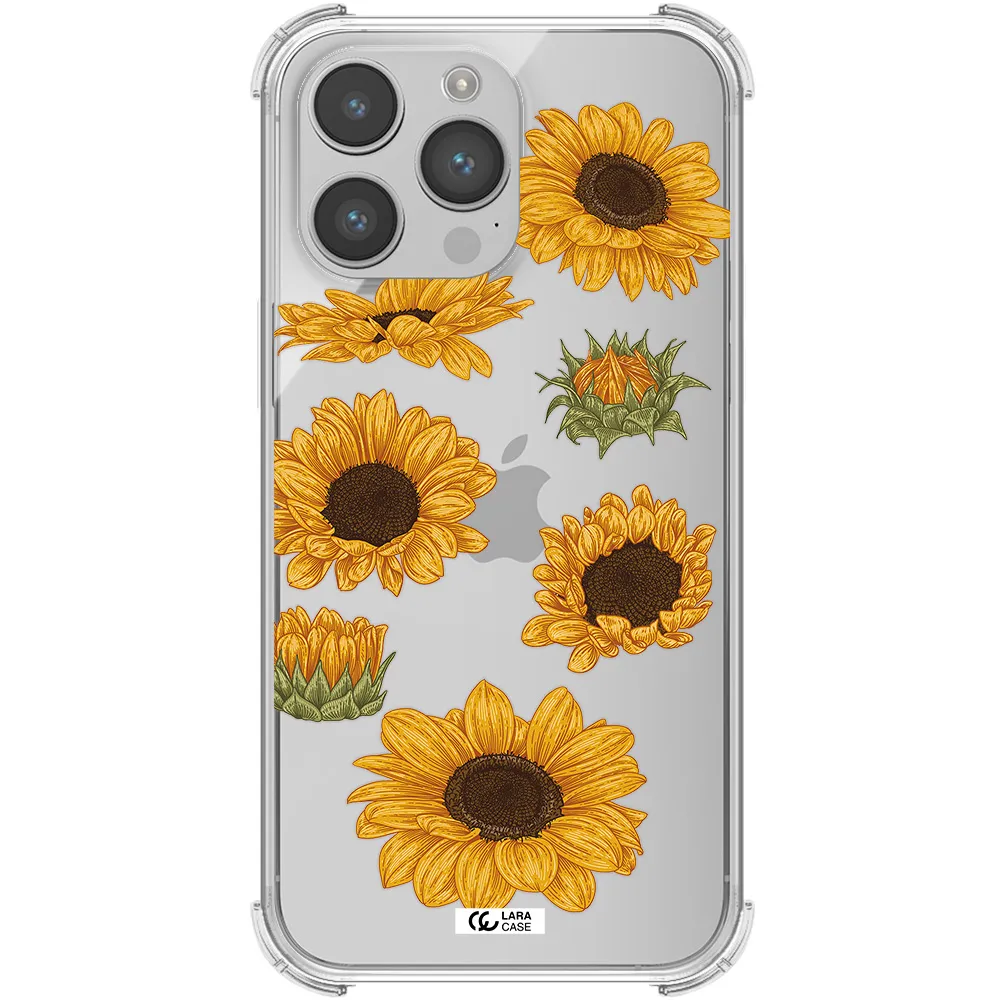 Sunflower Apple iPhone 14 pro Clear PC Case