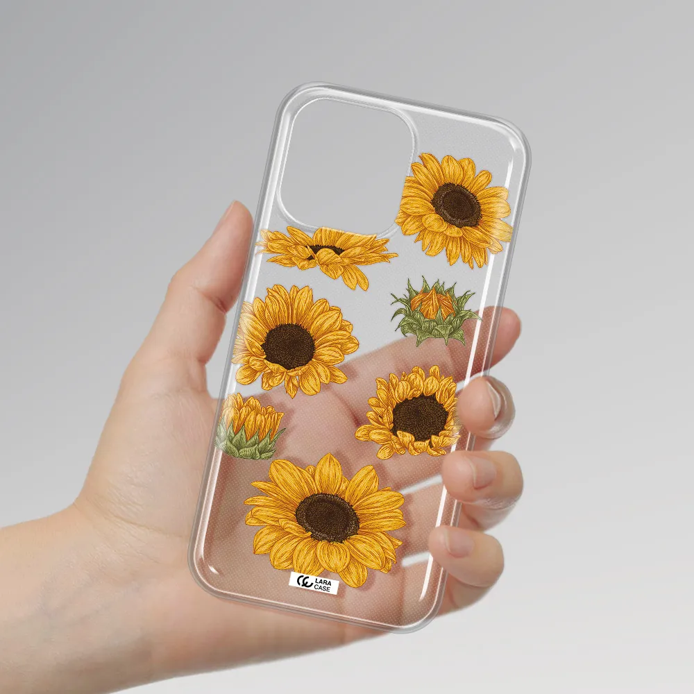 Sunflower Apple iPhone 14 pro Clear TPU Case