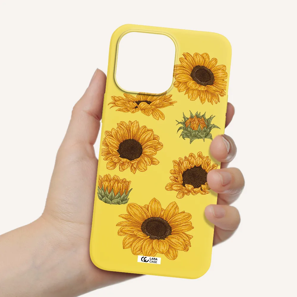 Sunflower Apple iPhone 14 pro max Silicone canary yellow Case