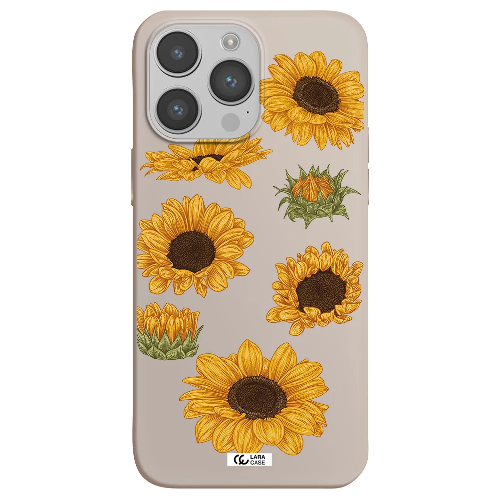 Sunflower Apple iPhone 14 pro max Silicone Stone Case