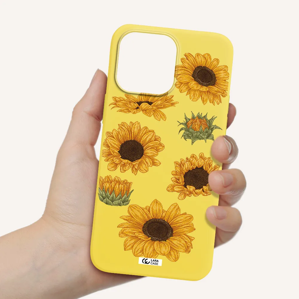 Sunflower Apple iPhone 14 pro Silicone canary yellow Case