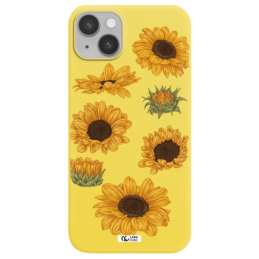 Sunflower Apple iPhone 14 Silicone canary yellow Case