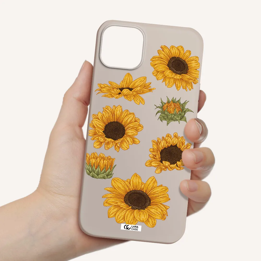Sunflower Apple iPhone 14 Silicone Stone Case