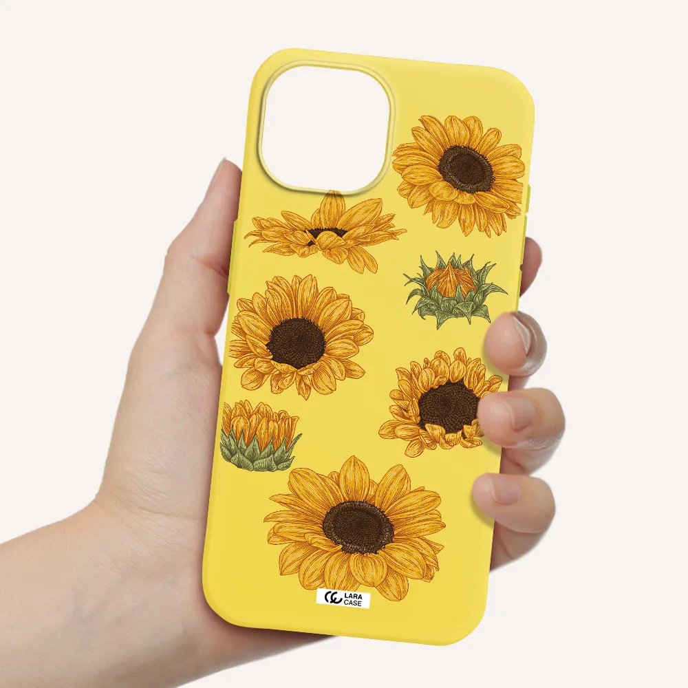 Sunflower Apple iPhone 15 Silicone canary yellow Case