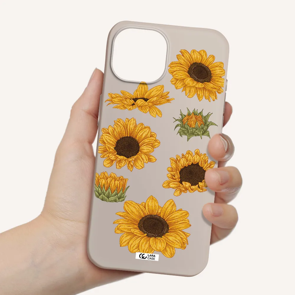 Sunflower Apple iPhone 15 Silicone Stone Case