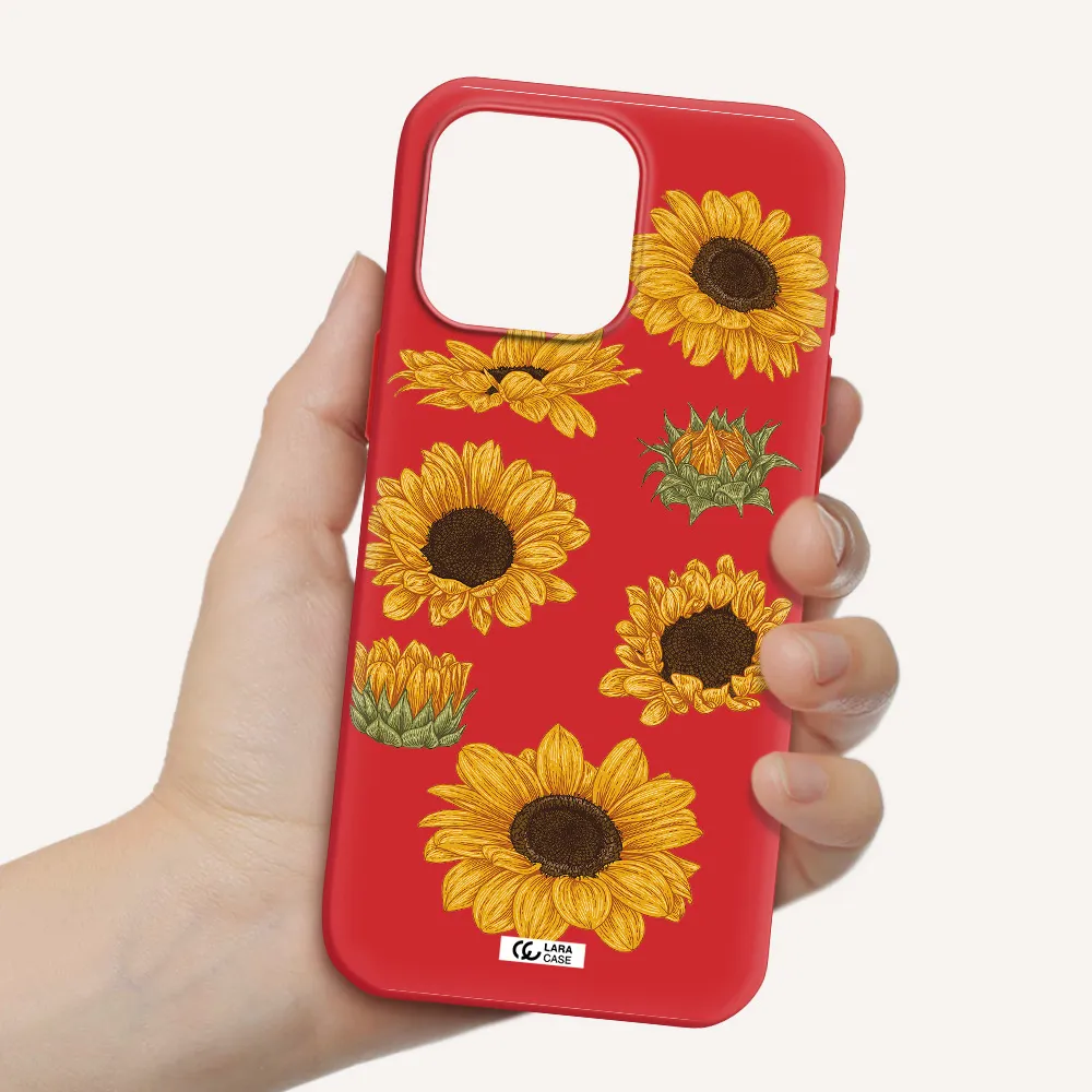 Sunflower Apple Iphone 16 Pro Max Silicone Stone Case