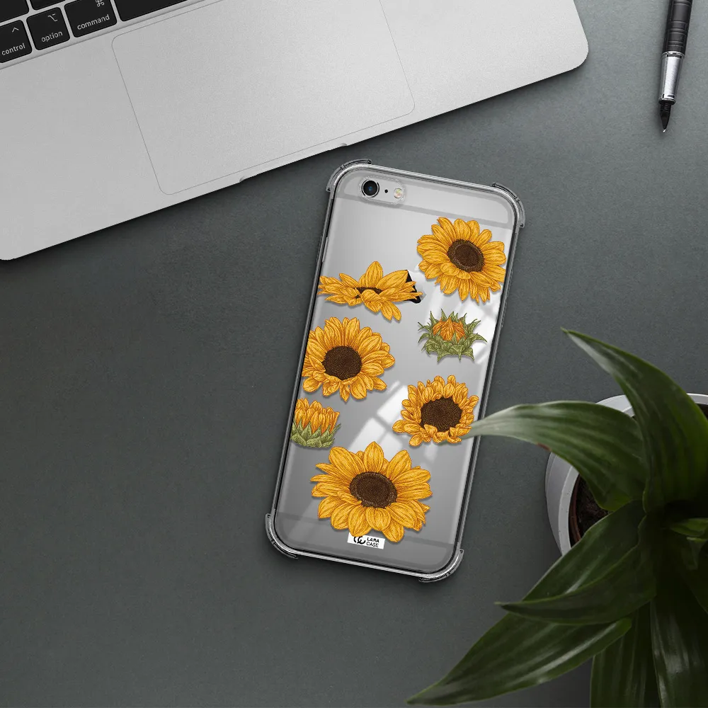 Sunflower Apple iPhone 6 plus Clear PC Case
