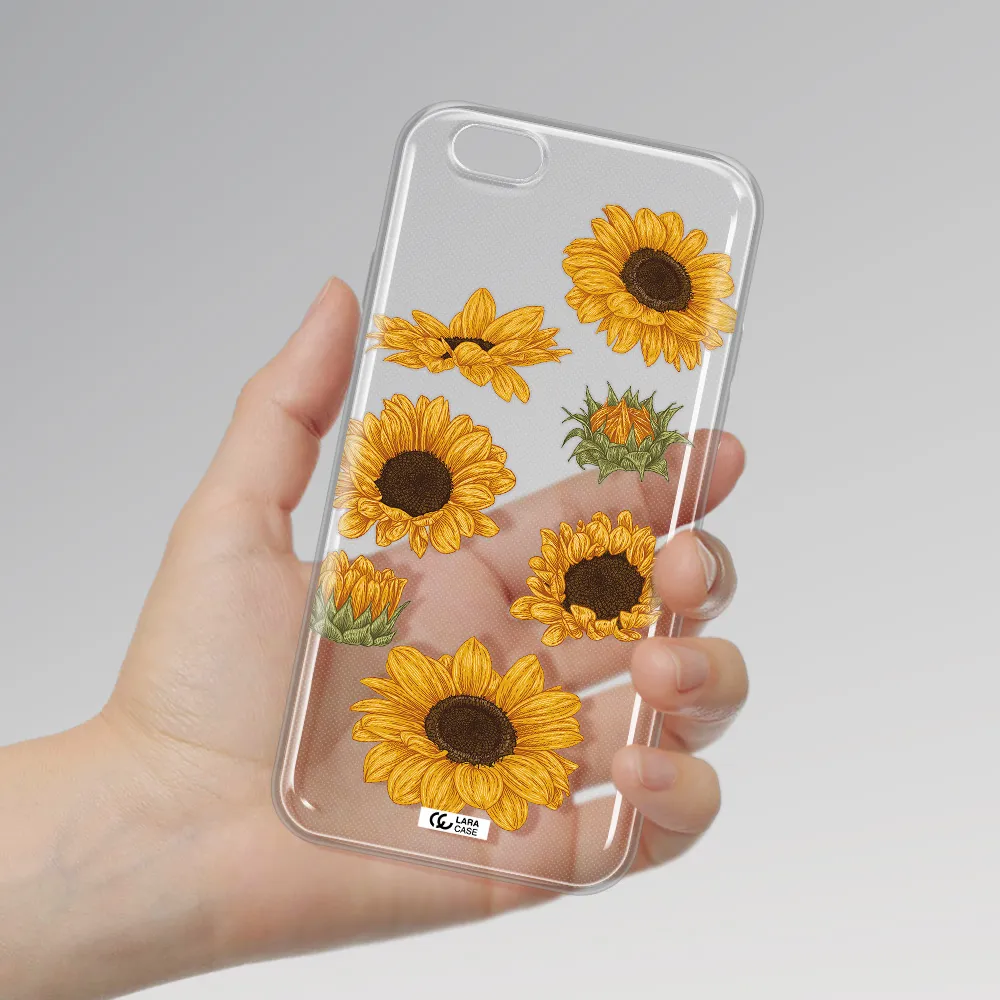 Sunflower Apple iPhone 6 plus Clear TPU Case
