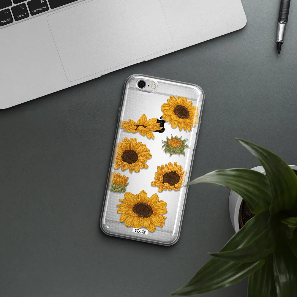 Sunflower Apple iPhone 6 plus Clear TPU Case
