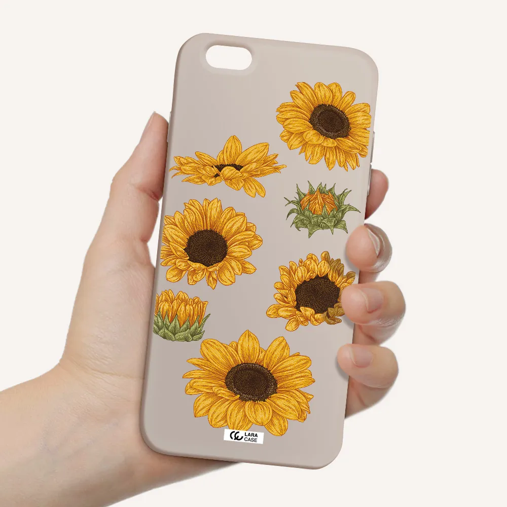 Sunflower Apple iPhone 6 plus Silicone Stone Case
