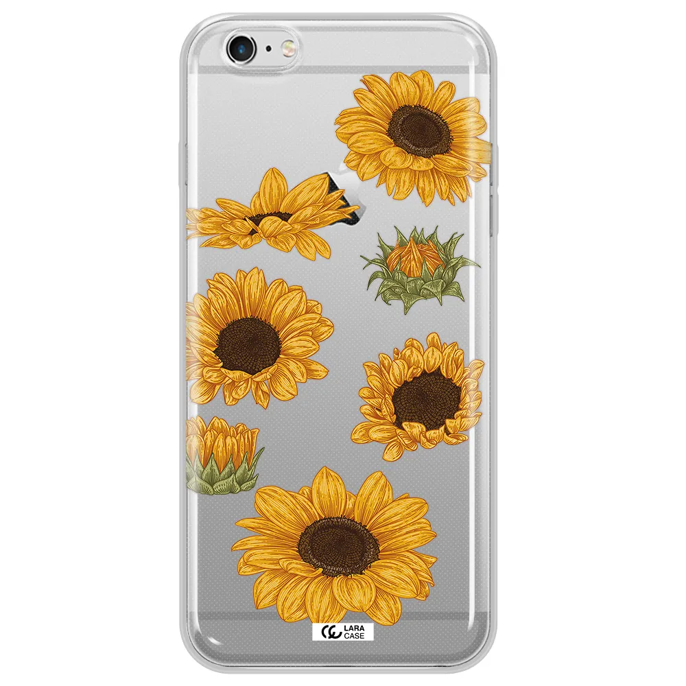 Sunflower Apple iPhone 6 s plus Clear TPU Case