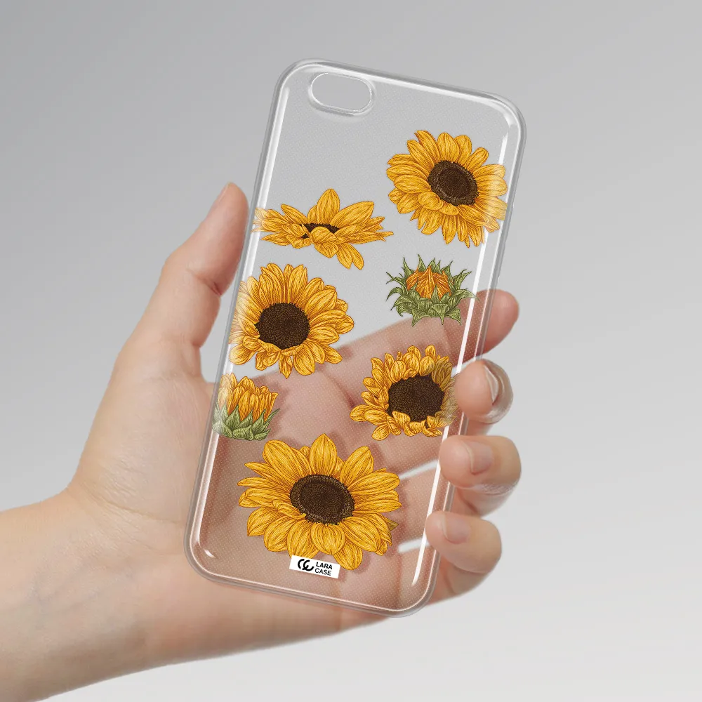 Sunflower Apple iPhone 6 s plus Clear TPU Case