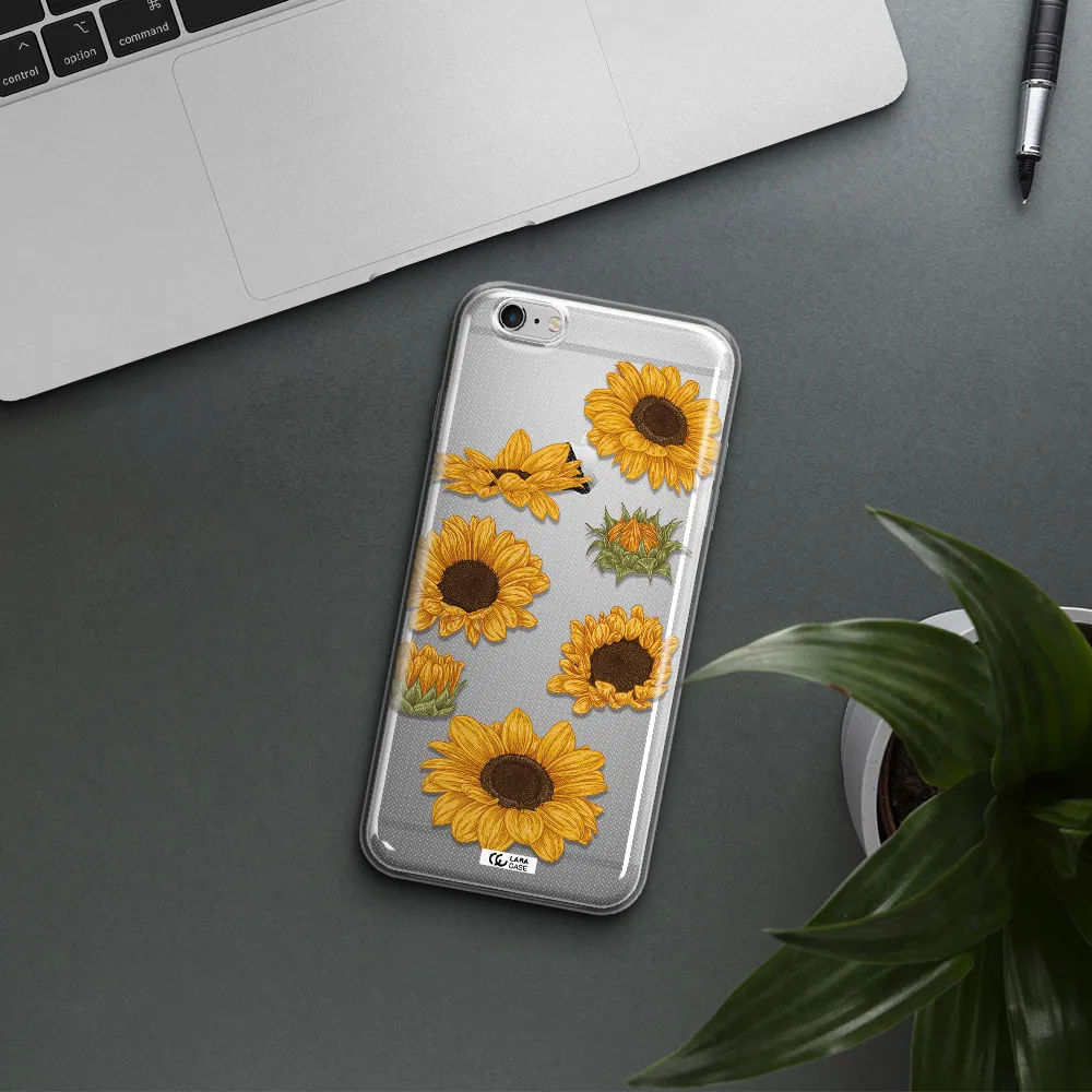 Sunflower Apple iPhone 6 s plus Clear TPU Case