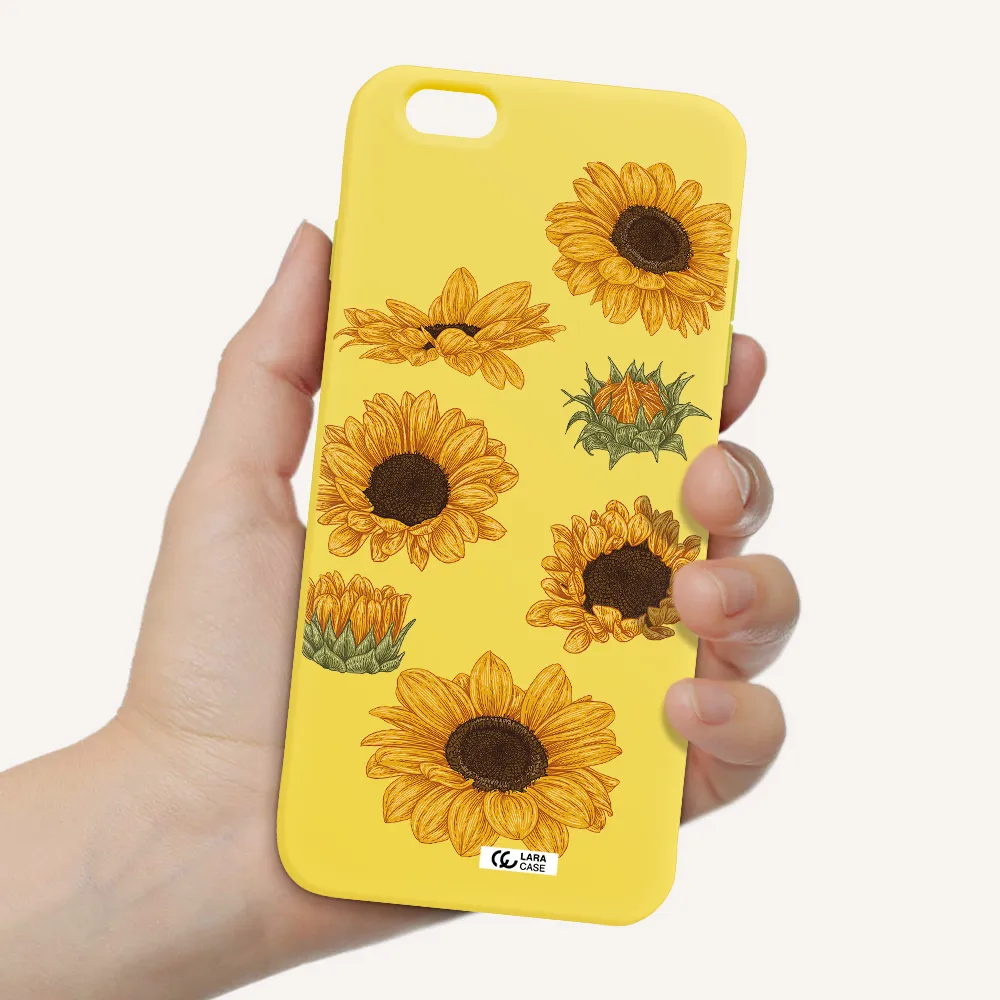 Sunflower Apple iPhone 6 s plus Silicone canary yellow Case