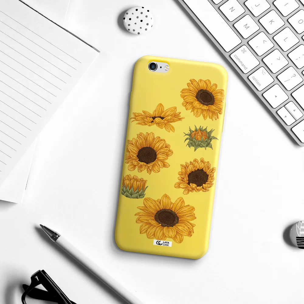 Sunflower Apple iPhone 6 s plus Silicone canary yellow Case
