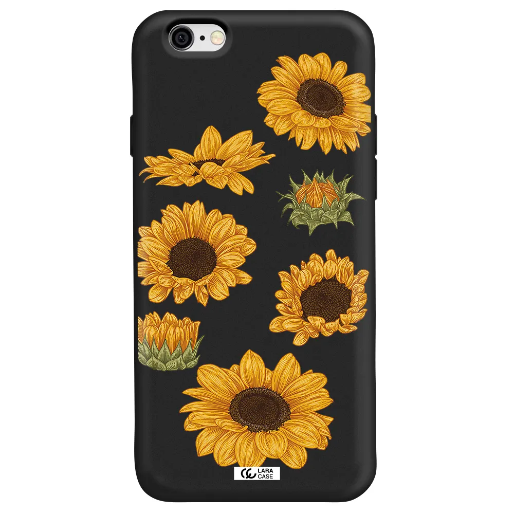 Sunflower Apple iPhone 6 Silicone black Case