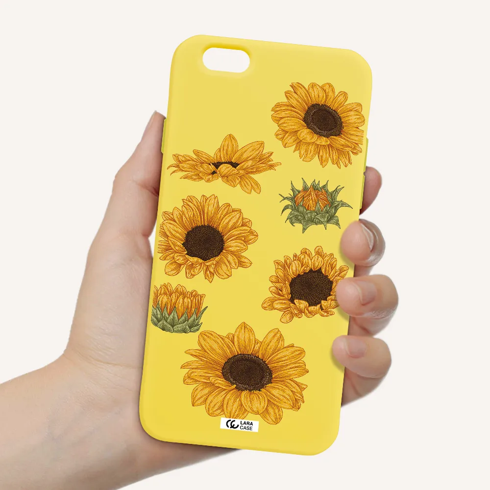 Sunflower Apple iPhone 6 Silicone canary yellow Case