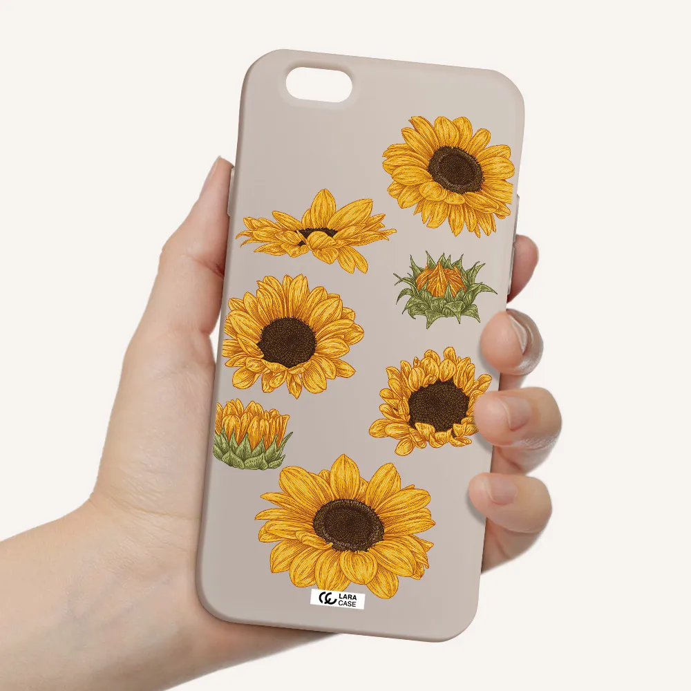 Sunflower Apple iPhone 6 Silicone Stone Case