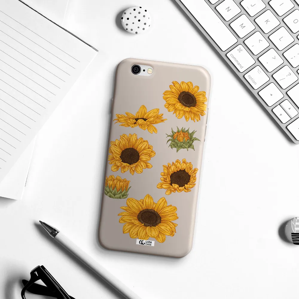 Sunflower Apple iPhone 6 Silicone Stone Case