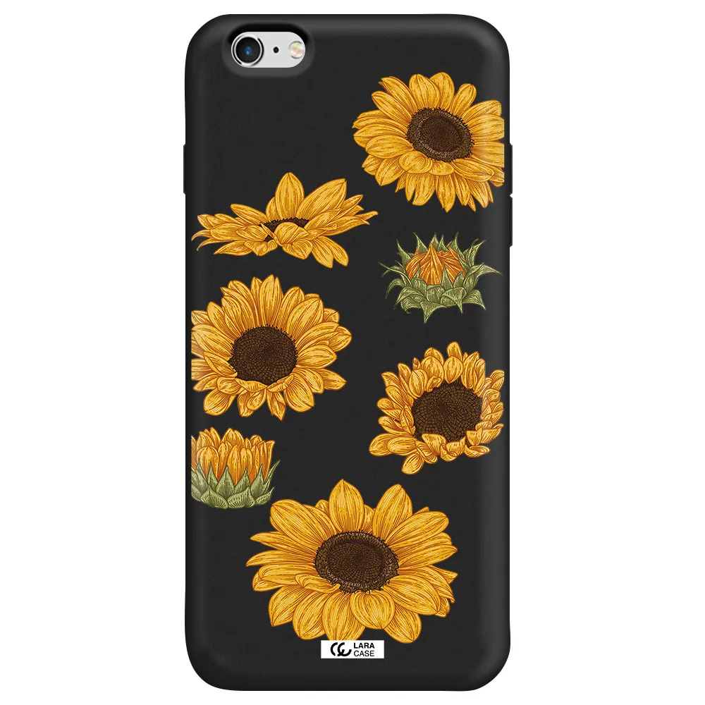 Sunflower Apple iPhone 6S Silicone black Case