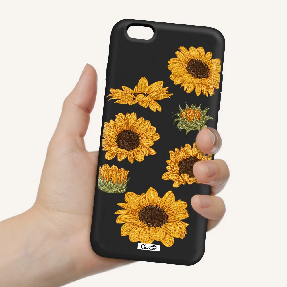 Sunflower Apple iPhone 6S Silicone black Case