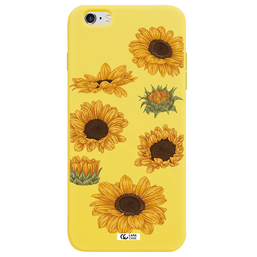 Sunflower Apple iPhone 6S Silicone canary yellow Case