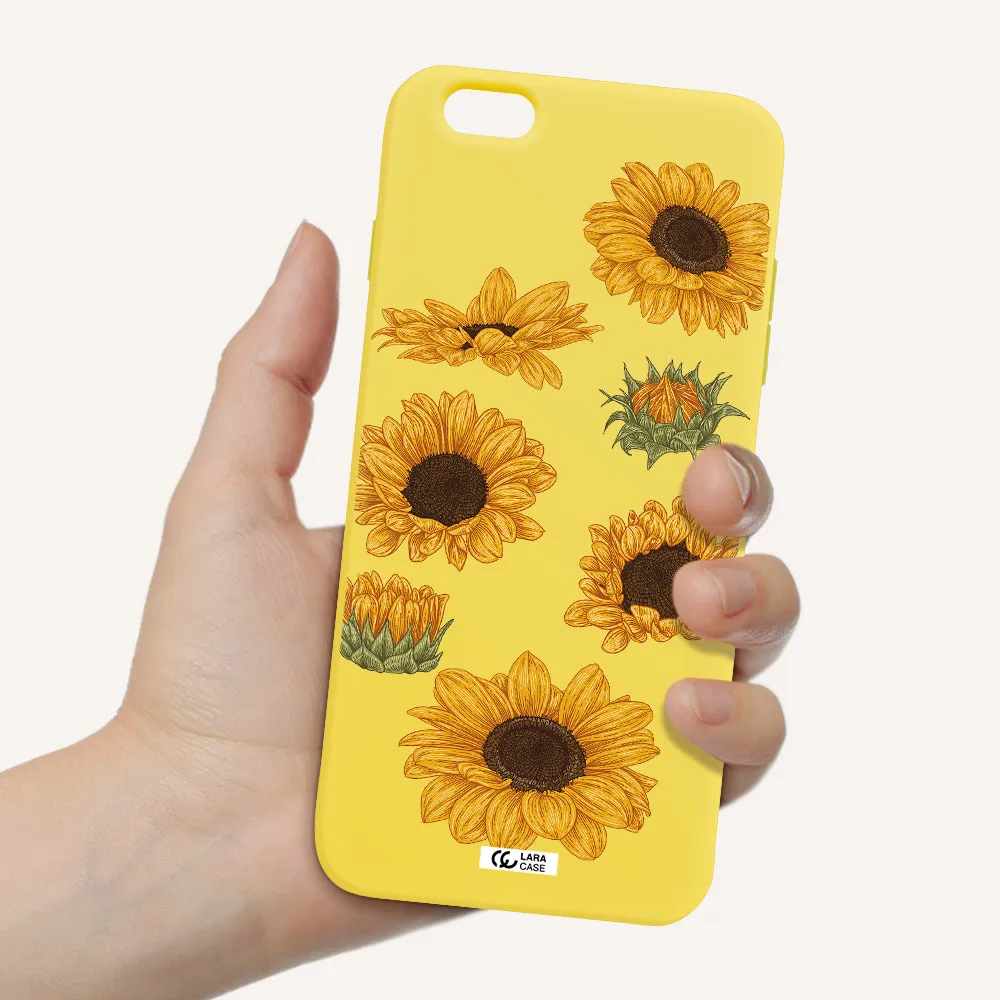 Sunflower Apple iPhone 6S Silicone canary yellow Case