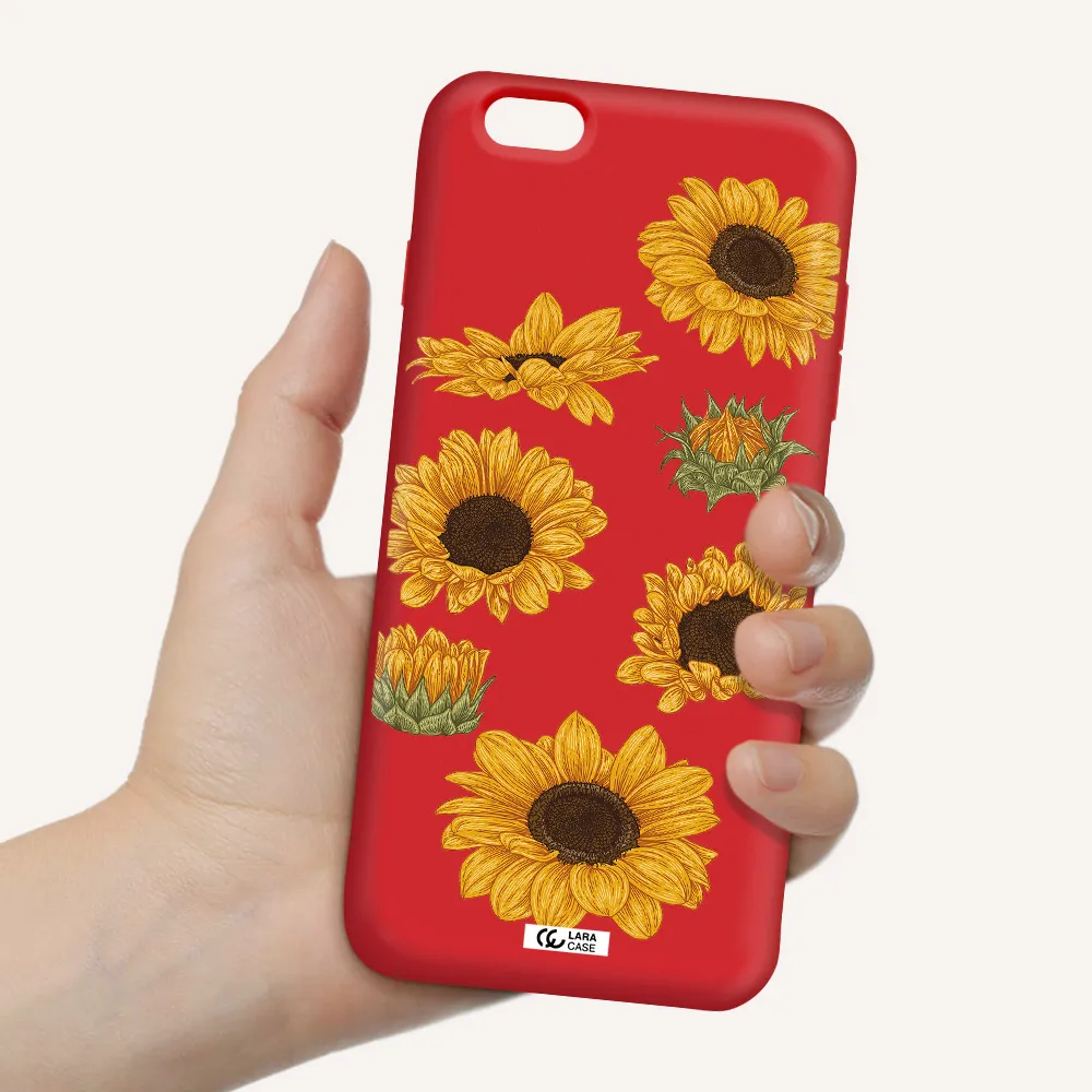 Sunflower Apple iPhone 6S Silicone Imperial Red Case