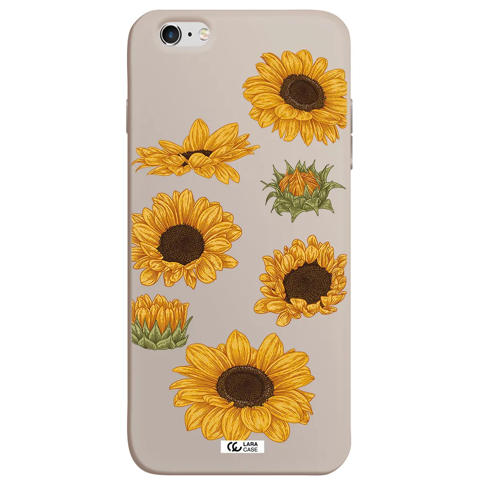 Sunflower Apple iPhone 6S Silicone Stone Case