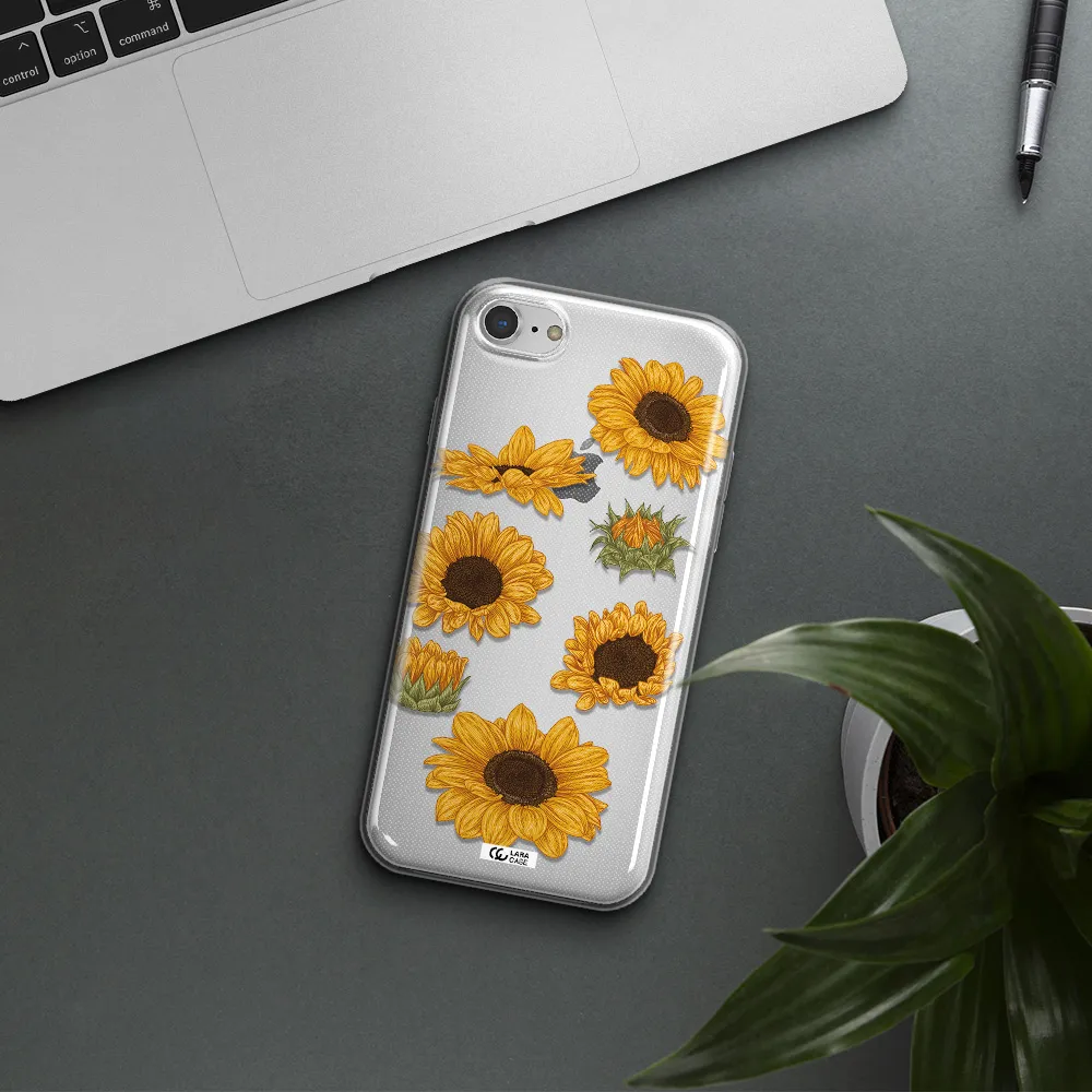 Sunflower Apple iPhone 7 Clear TPU Case