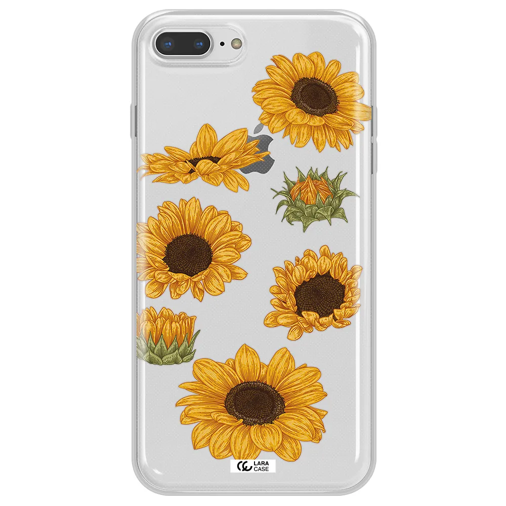 Sunflower Apple iPhone 7 plus Clear TPU Case