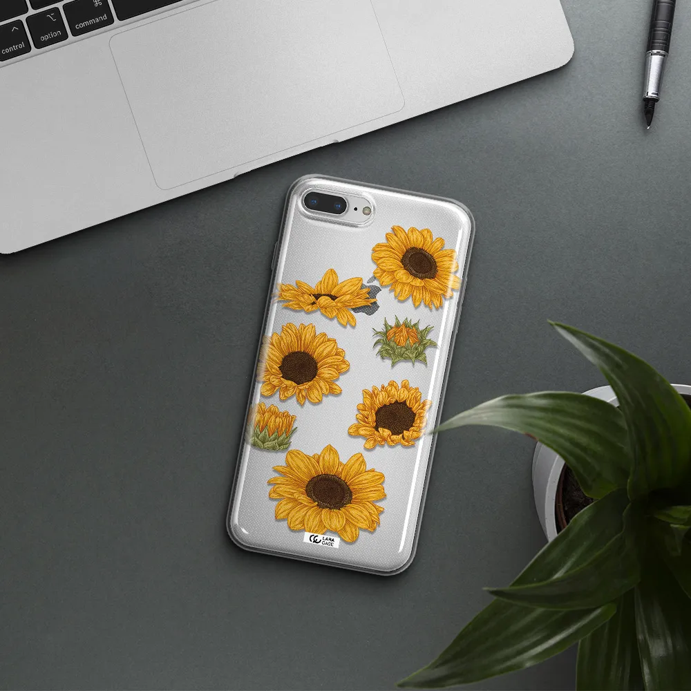 Sunflower Apple iPhone 7 plus Clear TPU Case