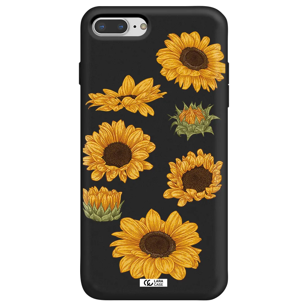 Sunflower Apple iPhone 7 plus Silicone black Case