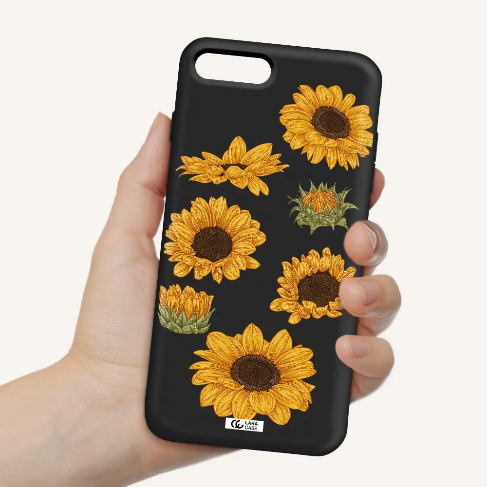 Sunflower Apple iPhone 7 plus Silicone black Case