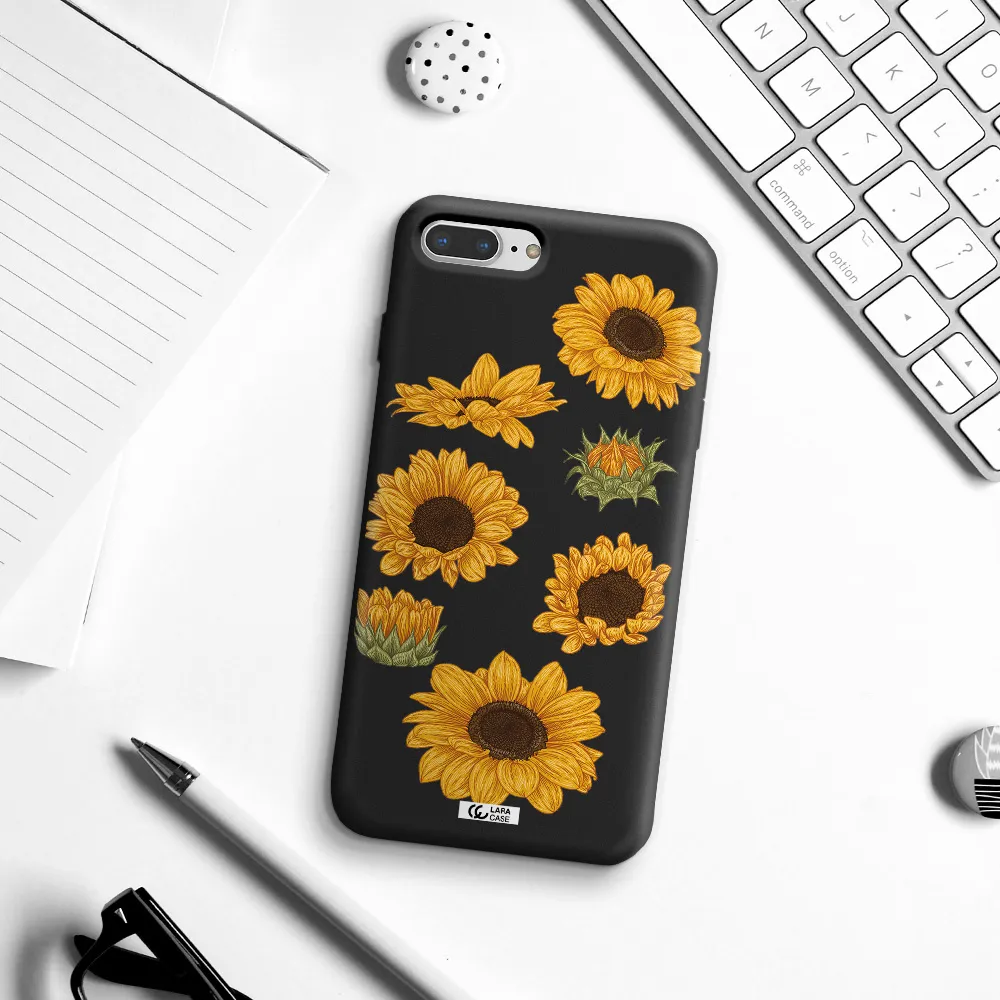 Sunflower Apple iPhone 7 plus Silicone black Case