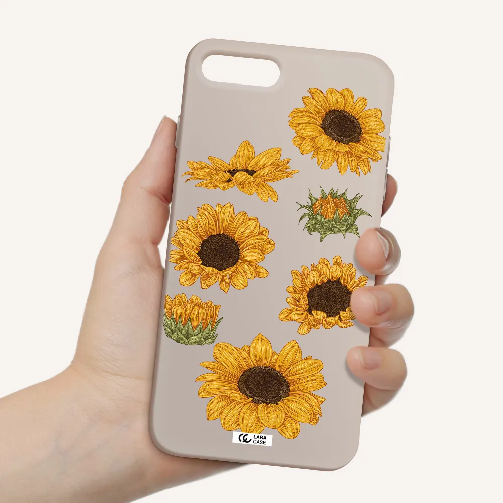 Sunflower Apple iPhone 7 plus Silicone Stone Case