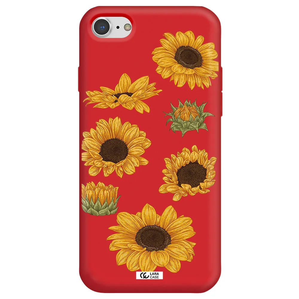 Sunflower Apple iPhone 7 Silicone Imperial Red Case