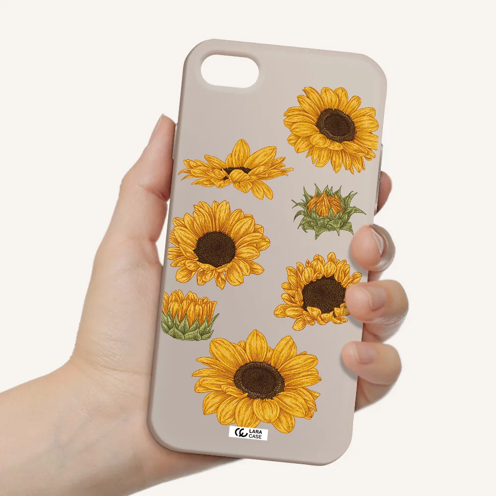 Sunflower Apple iPhone 7 Silicone Stone Case