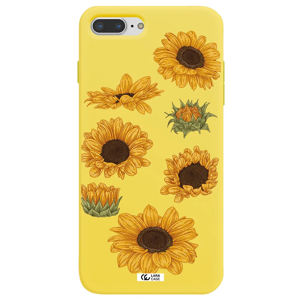 Sunflower Apple iPhone 8 plus Silicone canary yellow Case