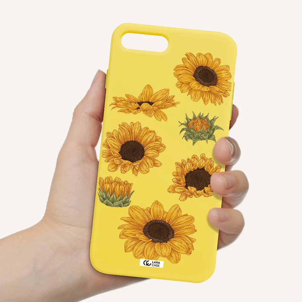 Sunflower Apple iPhone 8 plus Silicone canary yellow Case