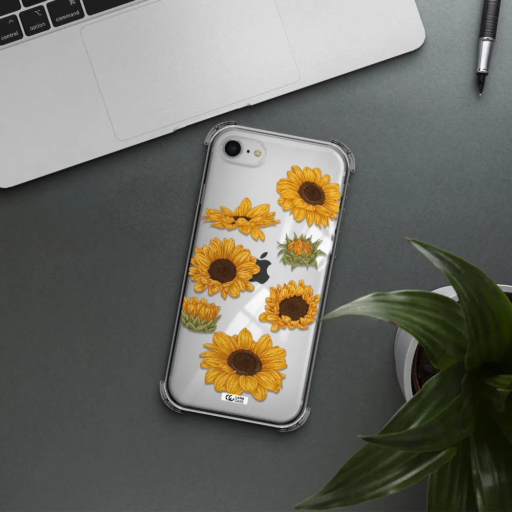 Sunflower Apple iPhone se 2020 Clear PC Case