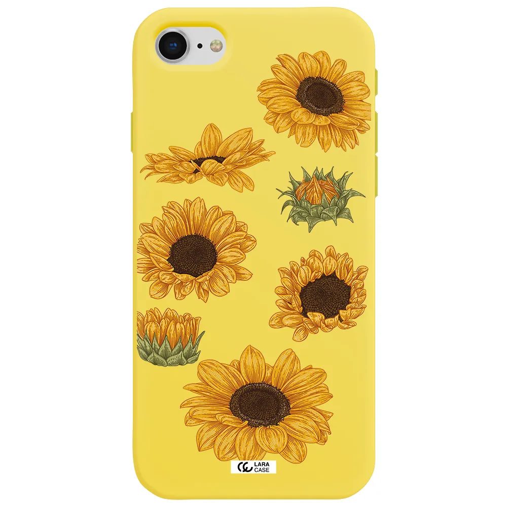 Sunflower Apple iPhone se 2020 Silicone canary yellow Case