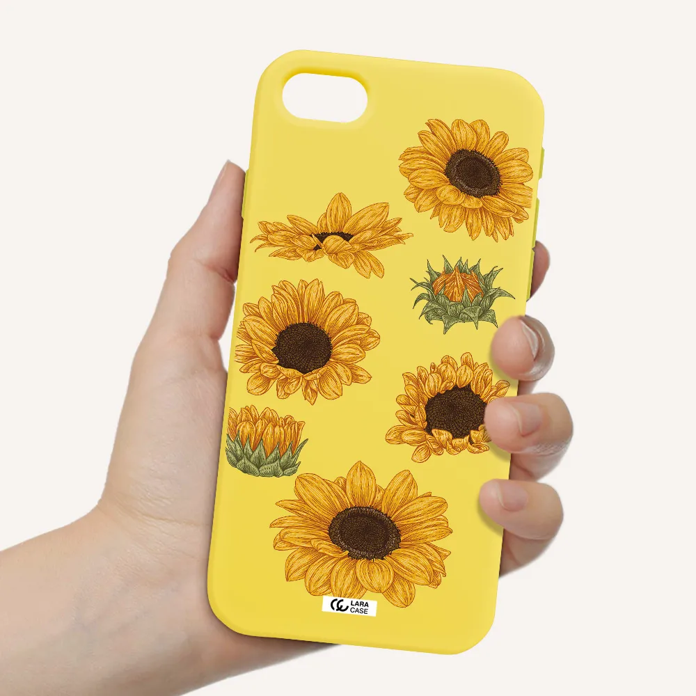 Sunflower Apple iPhone se 2020 Silicone canary yellow Case