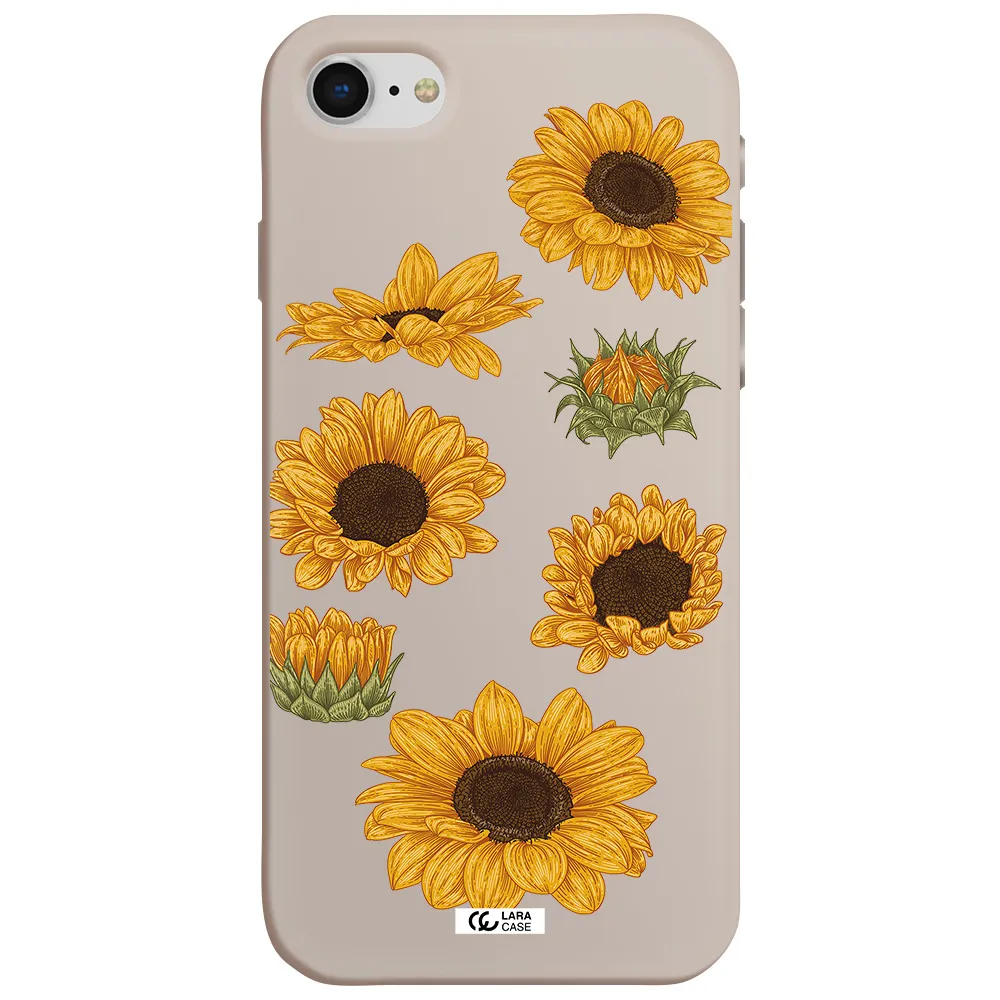 Sunflower Apple iPhone se 2020 Silicone Stone Case
