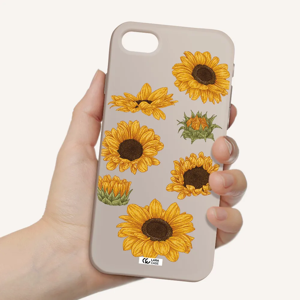 Sunflower Apple iPhone se 2020 Silicone Stone Case