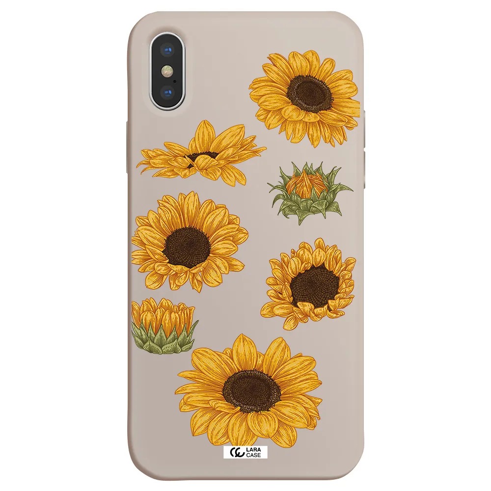 Sunflower Apple iPhone X Silicone Stone Case
